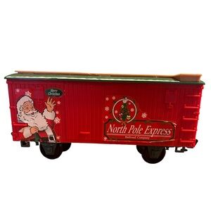 Eztec Christmas North Pole Express Box Train Railroad Car G Scale Santa Waving